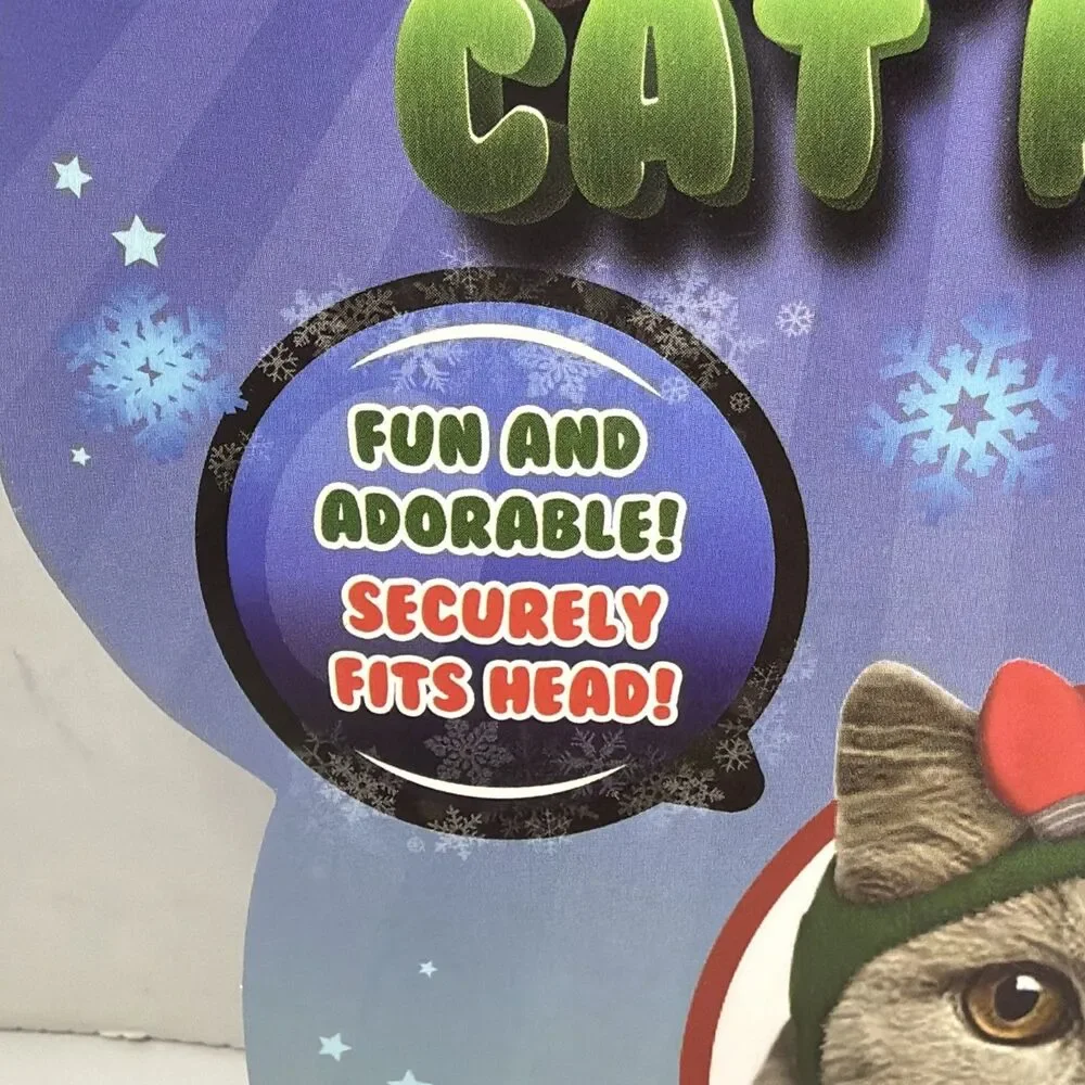 Holiday Cat Hat Christmas Lights Feline Costume Hats Funny Pet Gift Kitten Cats